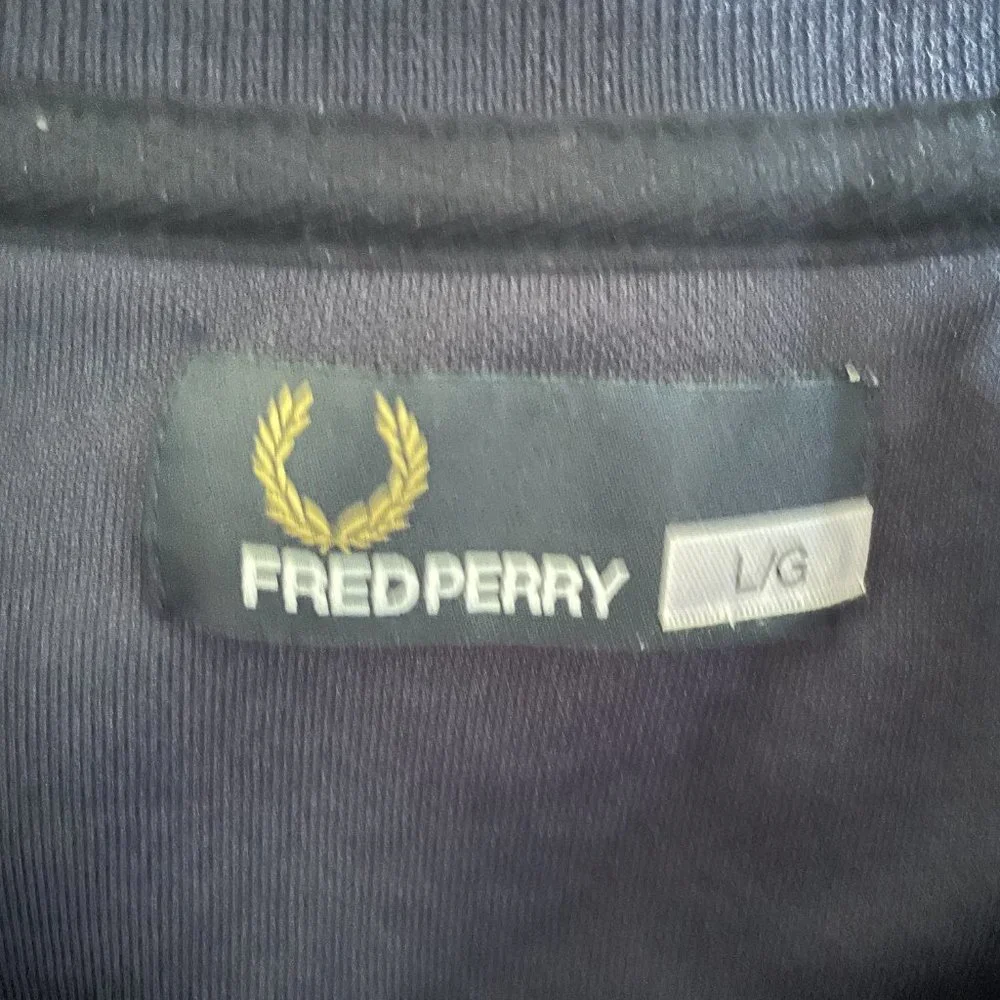 Fred Perry Dark Blue Bomber Jacket with White Accents - Picture 4 of 6